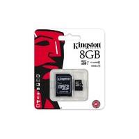 Kingston Technology 8GB microSDHC Class 10 UHS-I 45MB/s Read Card + SD Adapter