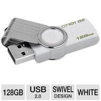 Kingston 128GB Datatraveler 101 - Gen 2 USB 2.0 (white) Flash Drive