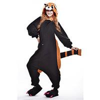 Kigurumi Pajamas New Cosplay Bear Raccoon Leotard/Onesie Festival/Holiday Animal Sleepwear Halloween Black Patchwork Polar Fleece