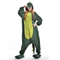 Kigurumi Pajamas New Cosplay Dinosaur Leotard/Onesie Festival/Holiday Animal Sleepwear Halloween Green Patchwork Polar Fleece Kigurumi