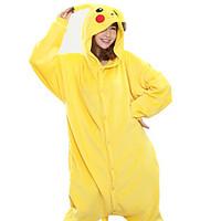 Kigurumi Pajamas New Cosplay Pika Pika Leotard/Onesie Festival/Holiday Animal Sleepwear Halloween Yellow Patchwork Coral fleece Kigurumi