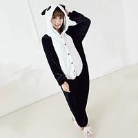 Kigurumi Pajamas Panda Leotard/Onesie Festival/Holiday Animal Sleepwear Halloween Black/White Patchwork Color Block Polar Fleece Kigurumi