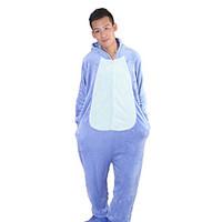 Kigurumi Pajamas Monster Leotard/Onesie Festival/Holiday Animal Sleepwear Halloween Blue Patchwork Flannel Kigurumi For UnisexHalloween