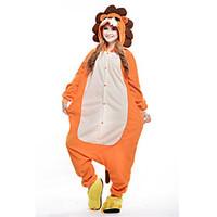 Kigurumi Pajamas New Cosplay Lion Leotard/Onesie Festival/Holiday Animal Sleepwear Halloween Orange Patchwork Polar Fleece Kigurumi For