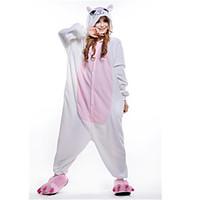 Kigurumi Pajamas New Cosplay Cat Leotard/Onesie Festival/Holiday Animal Sleepwear Halloween White Patchwork Polar Fleece Kigurumi For