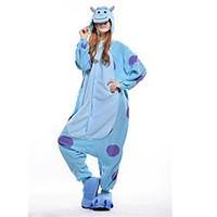 Kigurumi Pajamas New Cosplay Monster Leotard/Onesie Festival/Holiday Animal Sleepwear Halloween Blue Patchwork Polar Fleece Kigurumi For