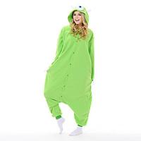 Kigurumi Pajamas New Cosplay Monster Leotard/Onesie Festival/Holiday Animal Sleepwear Halloween Green Patchwork Polar Fleece Kigurumi For