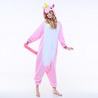 Kigurumi Pajamas New Cosplay Flying Horse Leotard/Onesie Festival/Holiday Animal Sleepwear Halloween Pink Patchwork Polar Fleece Kigurumi