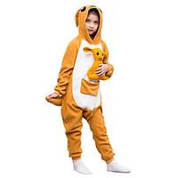 Kigurumi Pajamas Kangaroo Leotard/Onesie Festival/Holiday Animal Sleepwear Halloween Brown Solid Polar Fleece For KidHalloween Christmas