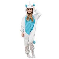 Kigurumi Pajamas Unicorn Leotard/Onesie Festival/Holiday Animal Sleepwear Halloween Blue Solid Polar Fleece For KidHalloween Christmas