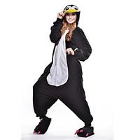 Kigurumi Pajamas New Cosplay Penguin Leotard/Onesie Festival/Holiday Animal Sleepwear Halloween Black Patchwork Polar Fleece Kigurumi For