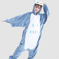 Kigurumi Pajamas Owl Leotard/Onesie Festival/Holiday Animal Sleepwear Halloween Blue Patchwork Flannel Kigurumi For UnisexHalloween