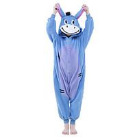 Kigurumi Pajamas New Cosplay Donkey Leotard/Onesie Festival/Holiday Animal Sleepwear Halloween Sky Blue Patchwork Polar Fleece Kigurumi