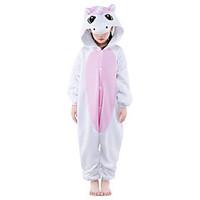 Kigurumi Pajamas Unicorn Leotard/Onesie Festival/Holiday Animal Sleepwear Halloween Pink Patchwork Polar Fleece Kigurumi For KidHalloween
