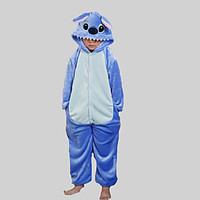 Kigurumi Pajamas Monster Leotard/Onesie Festival/Holiday Animal Sleepwear Halloween Blue Patchwork Flannel Kigurumi For KidHalloween