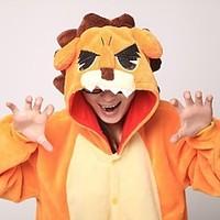 Kigurumi Pajamas Lion Leotard/Onesie Festival/Holiday Animal Sleepwear Halloween Yellow Patchwork Coral fleece Kigurumi For Unisex