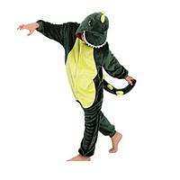 Kigurumi Pajamas Dinosaur Leotard/Onesie Festival/Holiday Animal Sleepwear Halloween Green Patchwork Flannel Kigurumi For KidHalloween