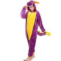 Kigurumi Pajamas Dragon Leotard/Onesie Festival/Holiday Animal Sleepwear Halloween Purple Flannel Cosplay Costumes For Unisex Female Male
