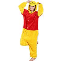 Kigurumi Pajamas Bear Leotard/Onesie Festival/Holiday Animal Sleepwear Halloween Yellow Flannel Cosplay Costumes For Unisex Female Male