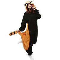 Kigurumi Pajamas Bear Raccoon Leotard/Onesie Festival/Holiday Animal Sleepwear Halloween Black Patchwork Polar Fleece Kigurumi For Unisex