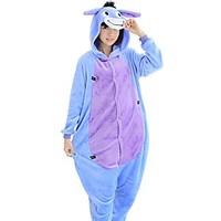 Kigurumi Pajamas Donkey Leotard/Onesie Festival/Holiday Animal Sleepwear Halloween Blue Patchwork Coral fleece Cosplay Costumes Kigurumi