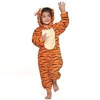 Kigurumi Pajamas Tiger Leotard/Onesie Festival/Holiday Animal Sleepwear Halloween Orange Patchwork Flannel Kigurumi For Kid Halloween