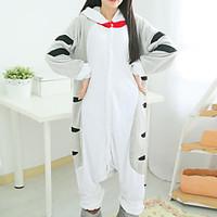 Kigurumi Pajamas Cat Chi\'s Sweet Home/Cheese Cat Leotard/Onesie Festival/Holiday Animal Sleepwear Halloween White Gray PatchworkPolar