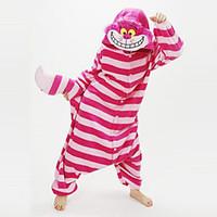 Kigurumi Pajamas New Cosplay Cat Chesire Cat Leotard/Onesie Festival/Holiday Animal Sleepwear Halloween Pink Patchwork Coral fleece