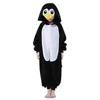 Kigurumi Pajamas New Cosplay Penguin Leotard/Onesie Festival/Holiday Animal Sleepwear Halloween Black/White Solid Polar Fleece Kigurumi