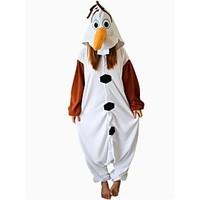 Kigurumi Pajamas Snowman Leotard/Onesie Festival/Holiday Animal Sleepwear Halloween White Patchwork Polar Fleece Kigurumi For Unisex