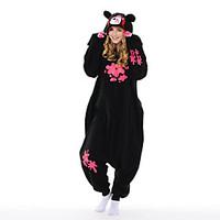 Kigurumi Pajamas New Cosplay Bear Raccoon Leotard/Onesie Festival/Holiday Animal Sleepwear Halloween Black Patchwork Polar Fleece