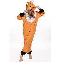 Kigurumi Pajamas New Cosplay Fox Leotard/Onesie Festival/Holiday Animal Sleepwear Halloween Yellow Patchwork Polar Fleece Kigurumi For