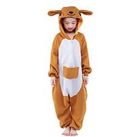 Kigurumi Pajamas New Cosplay Kangaroo Leotard/Onesie Festival/Holiday Animal Sleepwear Halloween Yellow Patchwork Velvet Mink Kigurumi