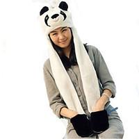 Kigurumi Pajamas Panda Hat Festival/Holiday Animal Sleepwear Halloween White Patchwork Faux Fur Polyester Hats For UnisexHalloween