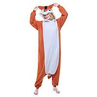 Kigurumi Pajamas New Cosplay Chipmunk Mouse Leotard/Onesie Festival/Holiday Animal Sleepwear Halloween Orange Color Block Polar Fleece