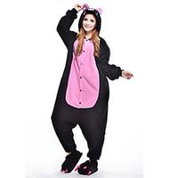 Kigurumi Pajamas New Cosplay Piggy/Pig Leotard/Onesie Festival/Holiday Animal Sleepwear Halloween Black Patchwork Polar Fleece Kigurumi