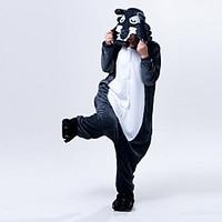 Kigurumi Pajamas Wolf Leotard Onesie Halloween Animal Sleepwear Gray Polar Fleece Kigurumi Unisex Halloween Character