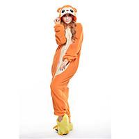 Kigurumi Pajamas New Cosplay Monkey Leotard/Onesie Festival/Holiday Animal Sleepwear Halloween Orange Patchwork Polar Fleece Kigurumi For