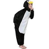 Kigurumi Pajamas Penguin Leotard/Onesie Festival/Holiday Animal Sleepwear Halloween Black Patchwork FlannelCosplay Costumes Halloween