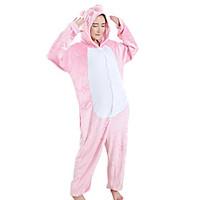 Kigurumi Pajamas Piggy/Pig Festival/Holiday Animal Sleepwear Halloween Pink Patchwork Velvet Mink Kigurumi For Unisex Female Male