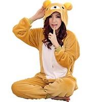 Kigurumi Pajamas Bear Leotard/Onesie Festival/Holiday Animal Sleepwear Halloween Yellow Patchwork Coral fleece Cosplay Costumes Kigurumi