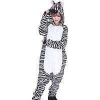 Kigurumi Pajamas Zebra Leotard/Onesie Festival/Holiday Animal Sleepwear Halloween White Black Patchwork Flannel Kigurumi For Unisex