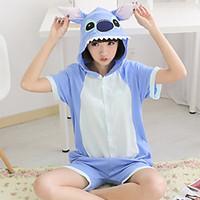 Kigurumi Pajamas Monster Leotard/Onesie Festival/Holiday Animal Sleepwear Halloween Blue Patchwork Cotton Kigurumi For UnisexHalloween