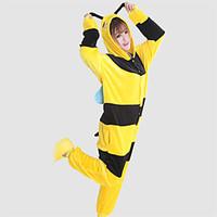 Kigurumi Pajamas Bee Leotard/Onesie Festival/Holiday Animal Sleepwear Halloween Black Yellow Patchwork Coral fleece Kigurumi For Unisex