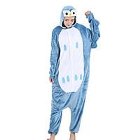 Kigurumi Pajamas Owl Festival/Holiday Animal Sleepwear Halloween Blue Patchwork Velvet Mink Kigurumi For Unisex Female MaleHalloween