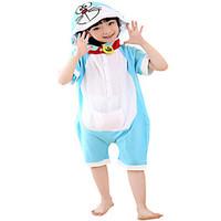 Kigurumi Pajamas Cat Leotard/Onesie Festival/Holiday Animal Sleepwear Halloween Blue Solid Cotton Cosplay Costumes ForUnisex Female Male kid