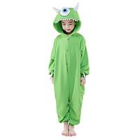 Kigurumi Pajamas New Cosplay Monster Leotard/Onesie Festival/Holiday Animal Sleepwear Halloween Green Solid Polar Fleece Kigurumi For Kid