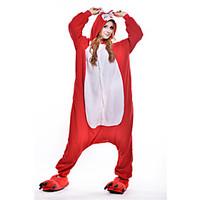 Kigurumi Pajamas New Cosplay Fox Leotard/Onesie Festival/Holiday Animal Sleepwear Halloween Red Patchwork Polar Fleece Kigurumi For