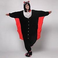 Kigurumi Pajamas Bat Leotard/Onesie Slippers Festival/Holiday Animal Sleepwear Halloween Black Patchwork Coral fleece Kigurumi For Unisex