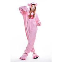 Kigurumi Pajamas New Cosplay Bear Raccoon Leotard/Onesie Festival/Holiday Animal Sleepwear Halloween Pink Patchwork Polar Fleece Kigurumi